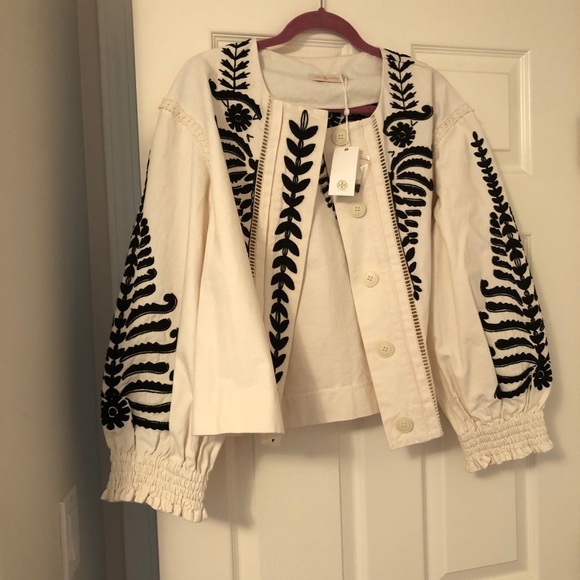 Tory Burch NWT embroidered/beaded jacket size 14 - Picture 7 of 16